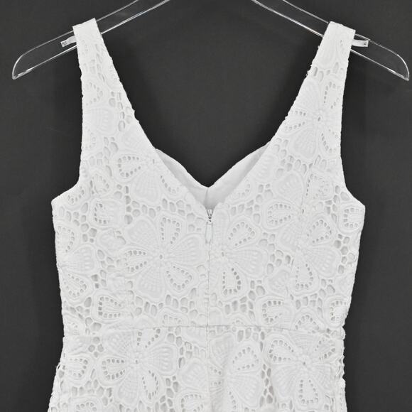 LILLY PULITZER‎ Marla Dress Size 2 Resort White Floral Lace Sleeveless Fit Flare - Picture 10 of 13